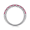 14K White Gold Pink Tourmaline Stackable Ring