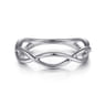 14K White Gold Plain Twisted Stackable Ring