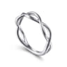 14K White Gold Plain Twisted Stackable Ring