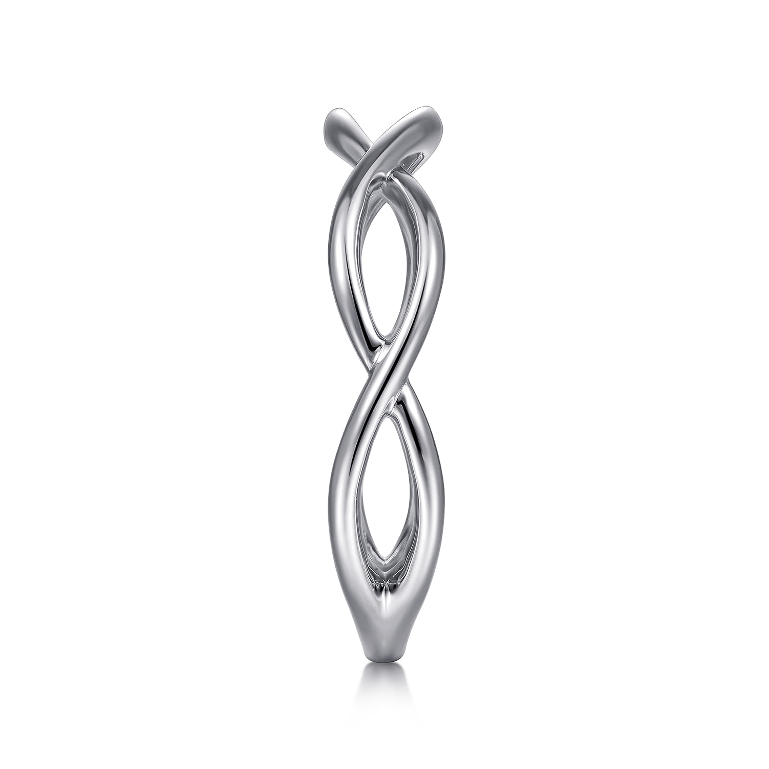 14K White Gold Plain Twisted Stackable Ring - Shot 4