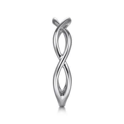 14K White Gold Plain Twisted Stackable Ring
