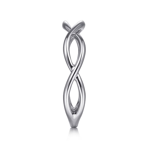 14K White Gold Plain Twisted Stackable Ring - Shot 4
