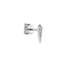 14K White Gold Pointed Diamond Bar Single Stud Earrings - 0.03 ct
