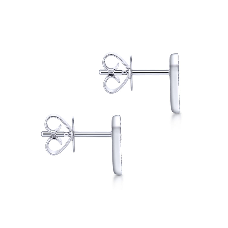 14K White Gold Pointed Diamond Bar Stud Earrings - 0.06 ct - Shot 3