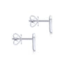 14K White Gold Pointed Diamond Bar Stud Earrings - 0.06 ct