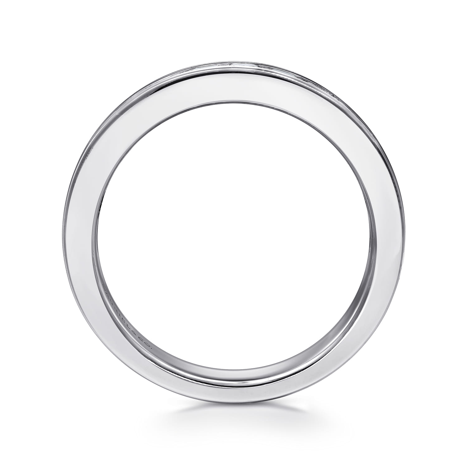 Straight Wedding Ring in 14k White Gold with Princess Cut Natural Diamond at Gabriel & Co. - Shot 2