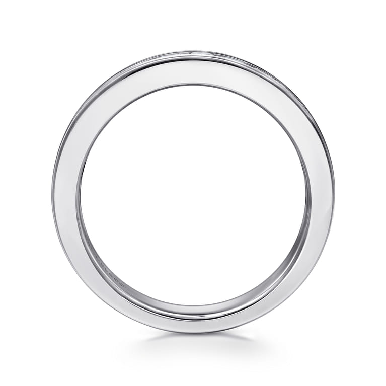 Straight Wedding Ring in 14k White Gold with Princess Cut Natural Diamond at Gabriel & Co. - Shot 2