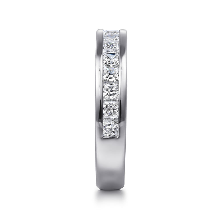 Straight Wedding Ring in 14k White Gold with Princess Cut Natural Diamond at Gabriel & Co. - Shot 4