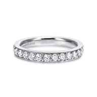 14K White Gold Prong Channel Set Diamond Wedding Band