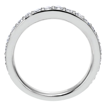 14K White Gold Prong Channel Set Diamond Wedding Band