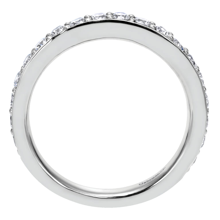 Straight Wedding Ring in 14k White Gold with Round Natural Diamond at Gabriel & Co. - Shot 2