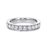 Straight Wedding Ring in 14k White Gold with Round Natural Diamond at Gabriel & Co.