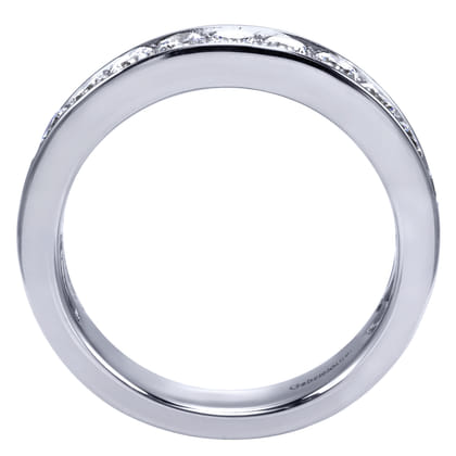 14K White Gold Prong Channel Set Diamond Wedding Band