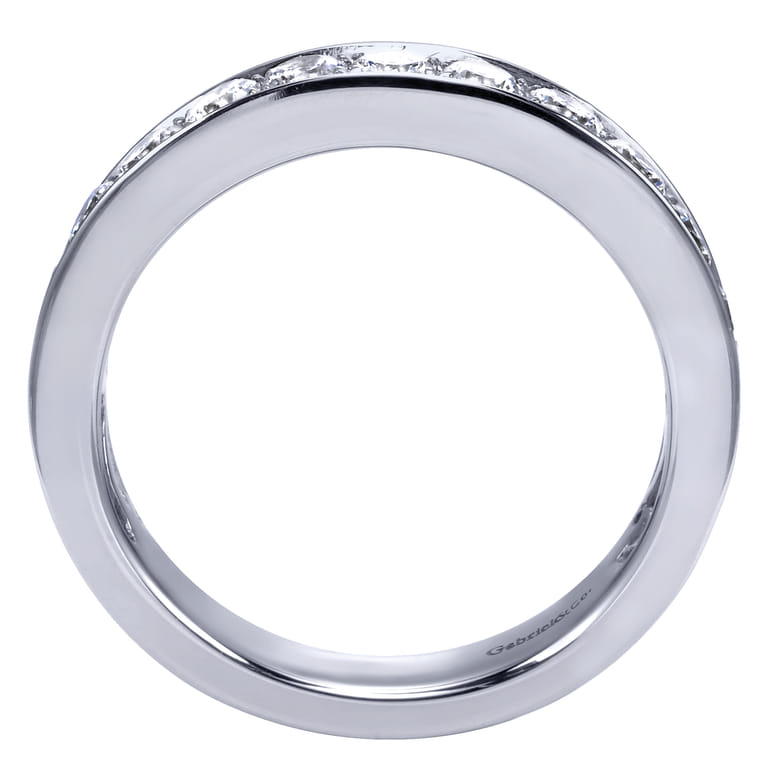 Straight Wedding Ring in 14k White Gold with Round Natural Diamond at Gabriel & Co. - Shot 2