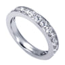 Straight Wedding Ring in 14k White Gold with Round Natural Diamond at Gabriel & Co.