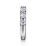 Straight Wedding Ring in 14k White Gold with Emerald Cut Natural Diamond at Gabriel & Co.