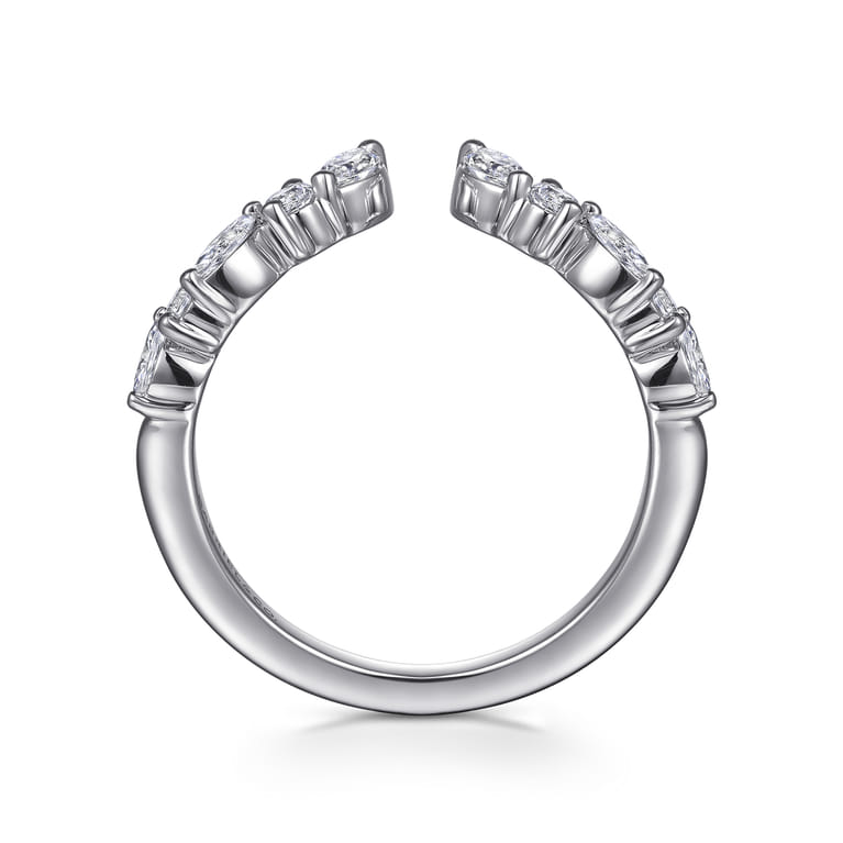 Open Ring Wedding Ring in 14k White Gold with Marquise Natural Diamond at Gabriel & Co. - Shot 2