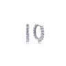 14K White Gold Prong Set 10mm Round Classic Diamond Hoop Earrings - 0.5 ct