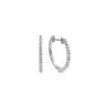 14K White Gold Prong Set 15mm Round Classic Diamond Hoop Earrings - 0.26 ct