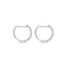 14K White Gold Prong Set 15mm Round Classic Diamond Hoop Earrings - 0.5 ct