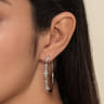 14K White Gold Prong Set 40mm Round Classic Diamond Hoop Earrings - 0.5 ct