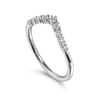 Curved Wedding Ring in 14k White Gold with  Natural Diamond at Gabriel & Co.