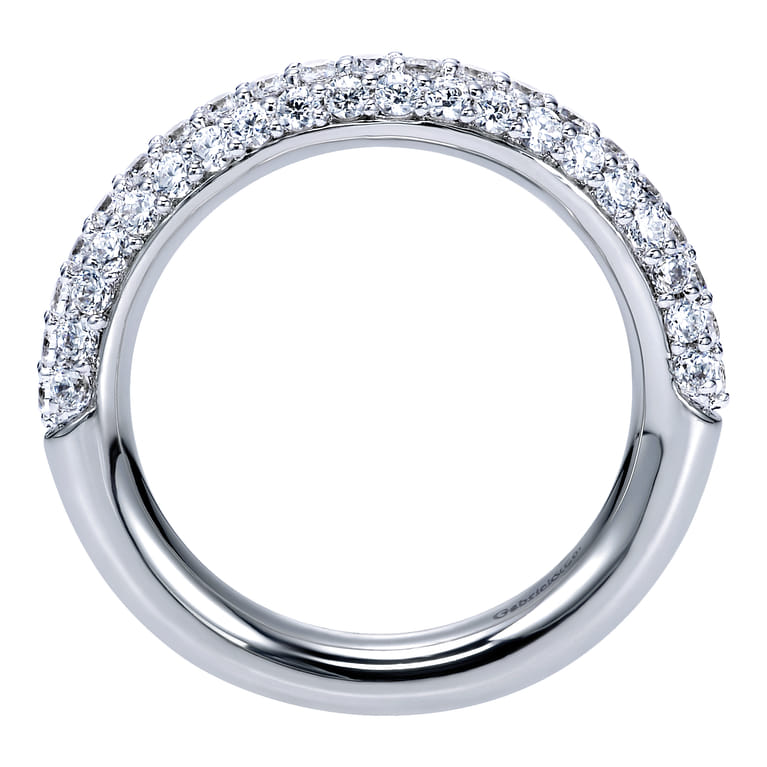 Fancy Wedding Ring in 14k White Gold with Round Natural Diamond at Gabriel & Co. - Shot 2