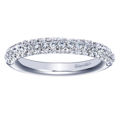 14K White Gold Prong Set Diamond Anniversary Band