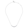 14K White Gold Prong Set Diamond Bar Necklace - 1.05 ct