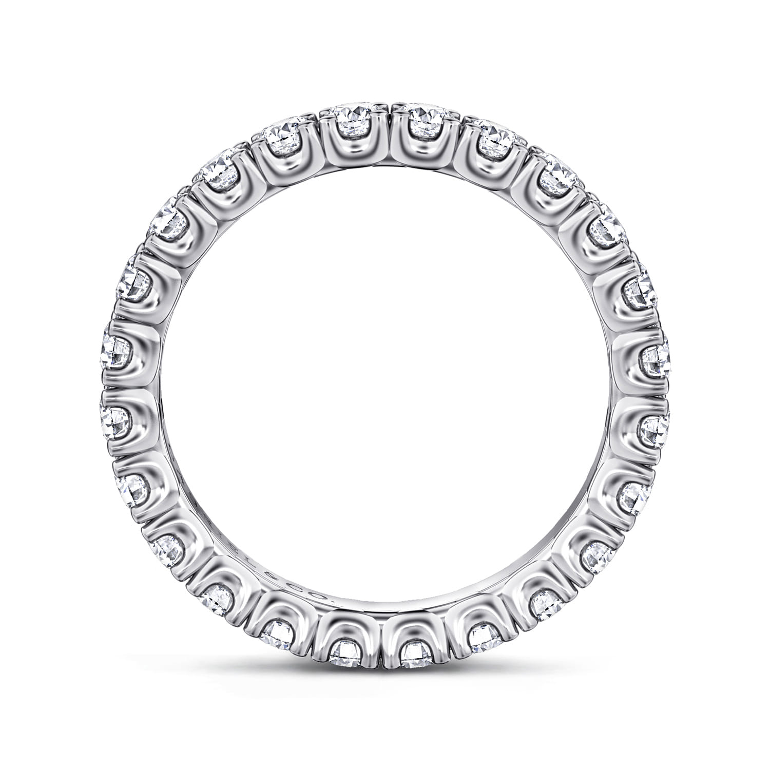 Eternity Band Wedding Ring in 14k White Gold with Round Natural Diamond at Gabriel & Co. - Shot 2