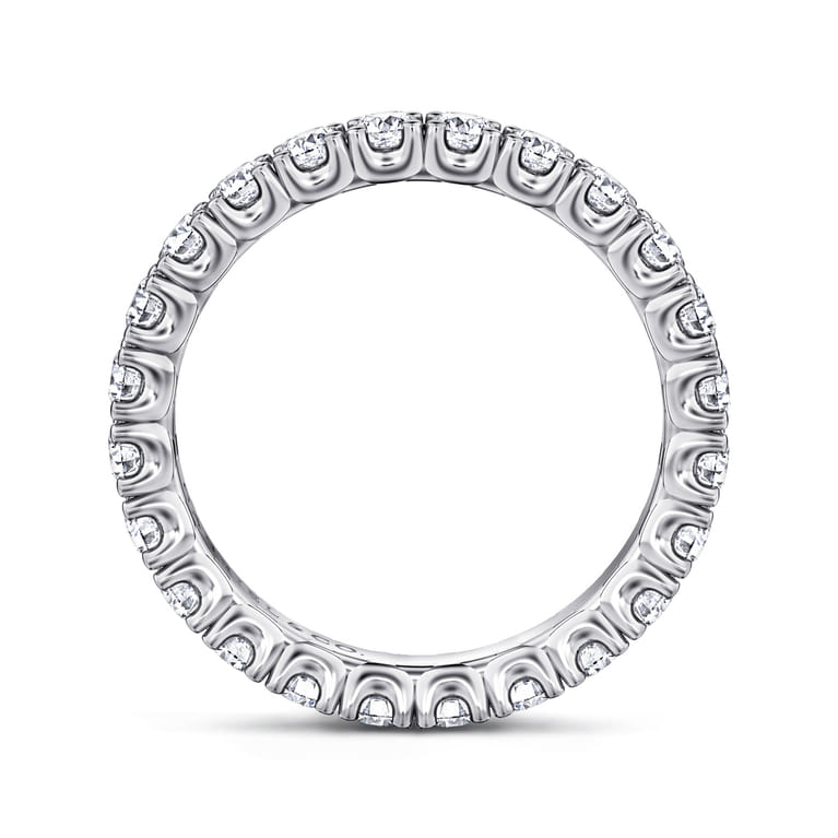 Eternity Band Wedding Ring in 14k White Gold with Round Natural Diamond at Gabriel & Co. - Shot 2