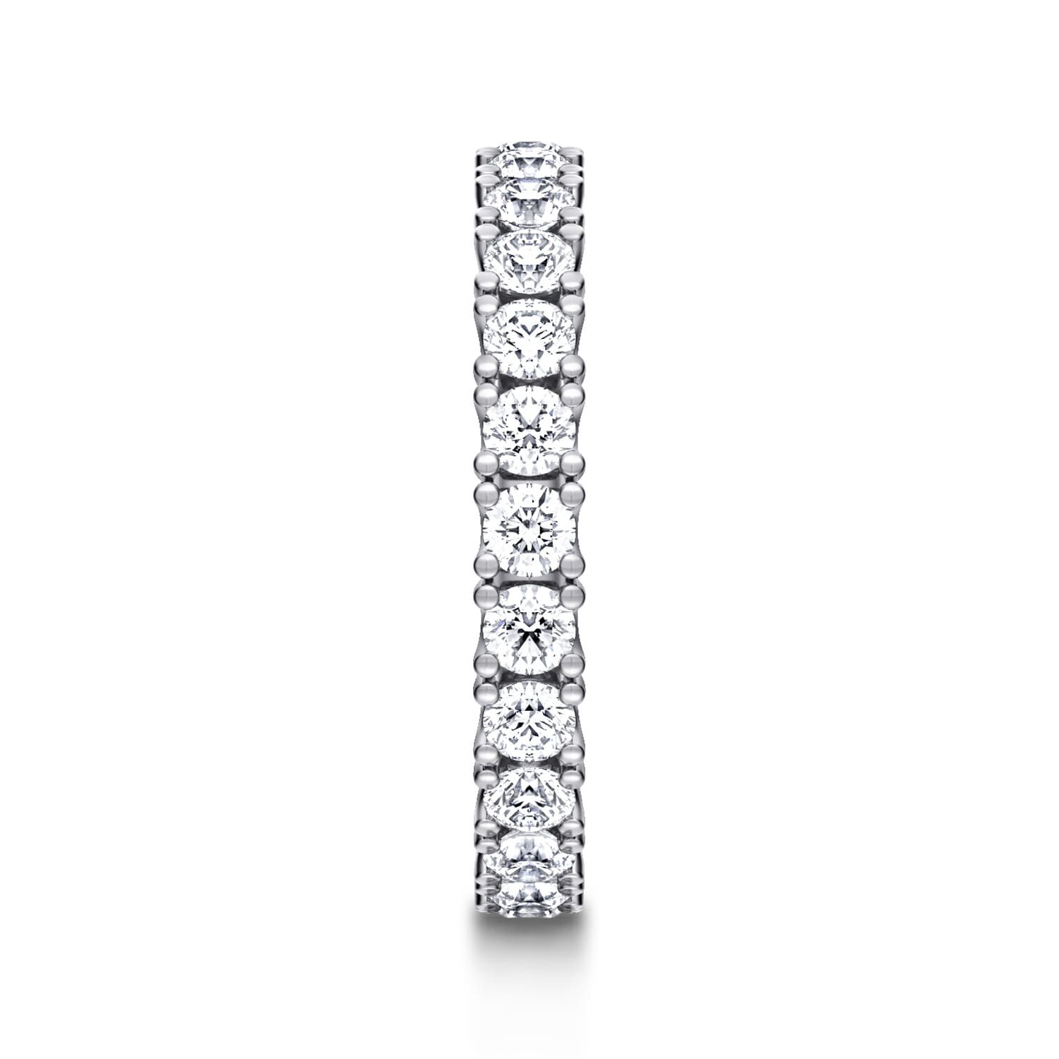 Eternity Band Wedding Ring in 14k White Gold with Round Natural Diamond at Gabriel & Co. - Shot 4