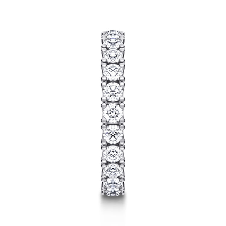 Eternity Band Wedding Ring in 14k White Gold with Round Natural Diamond at Gabriel & Co. - Shot 4