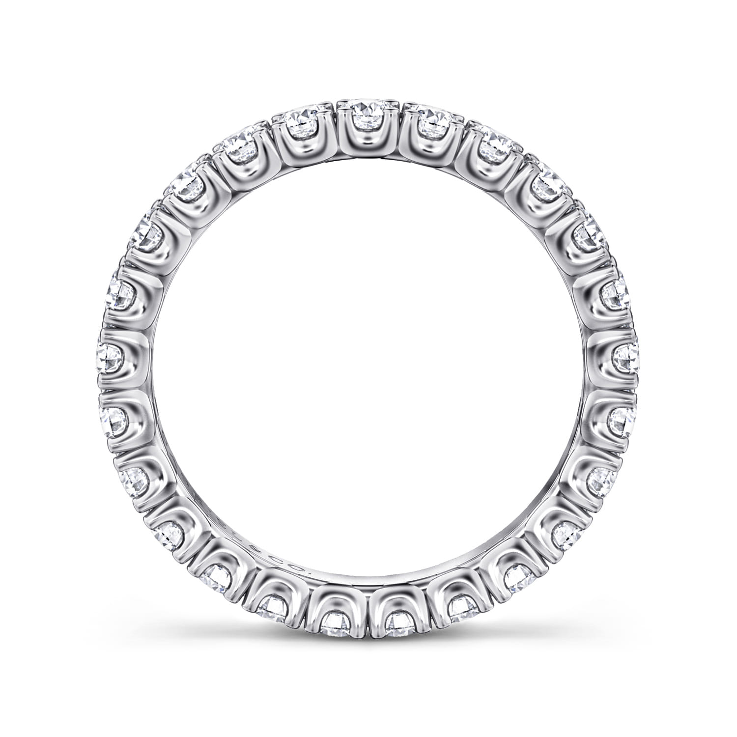 Eternity Band Wedding Ring in 14k White Gold with Round Natural Diamond at Gabriel & Co. - Shot 2