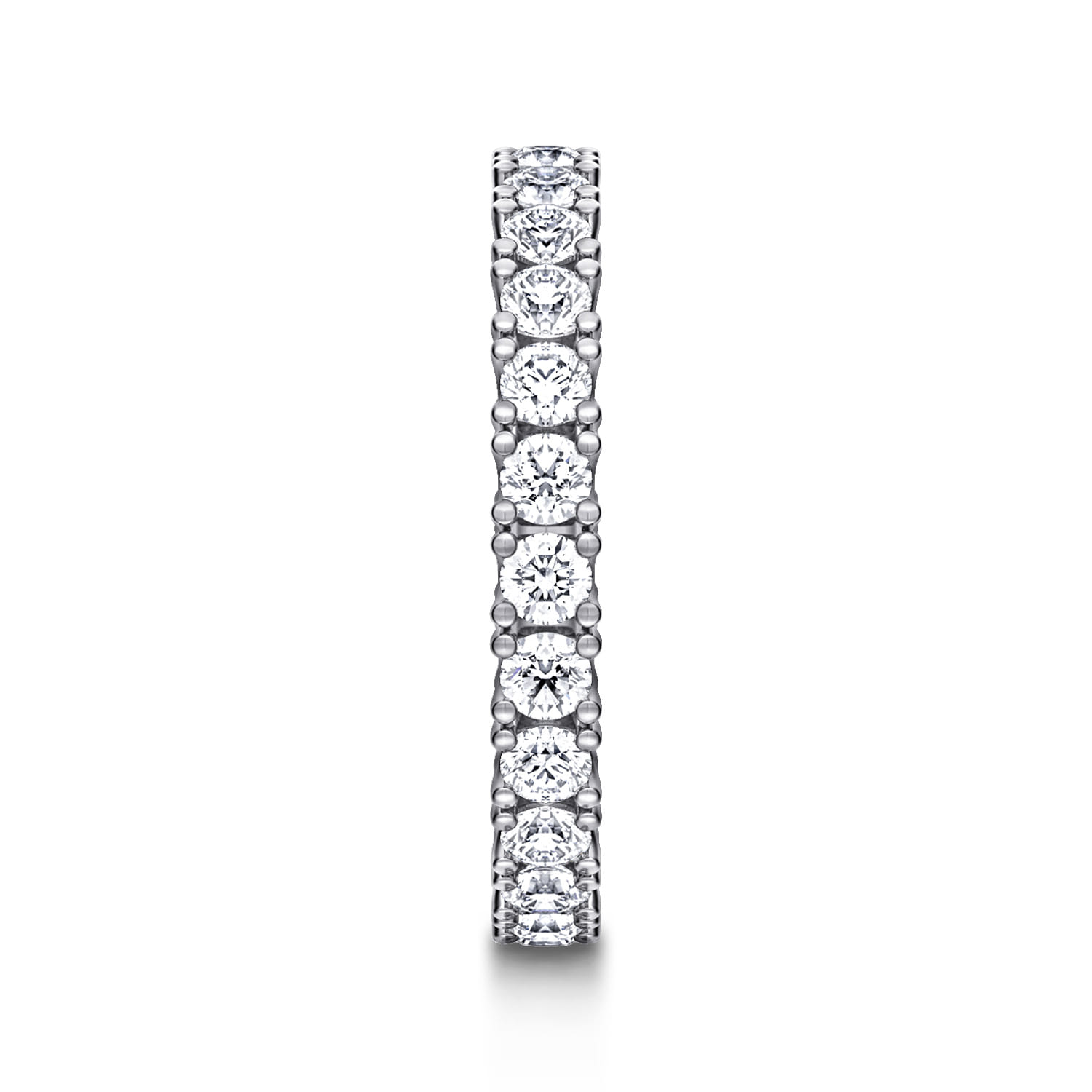 Eternity Band Wedding Ring in 14k White Gold with Round Natural Diamond at Gabriel & Co. - Shot 4