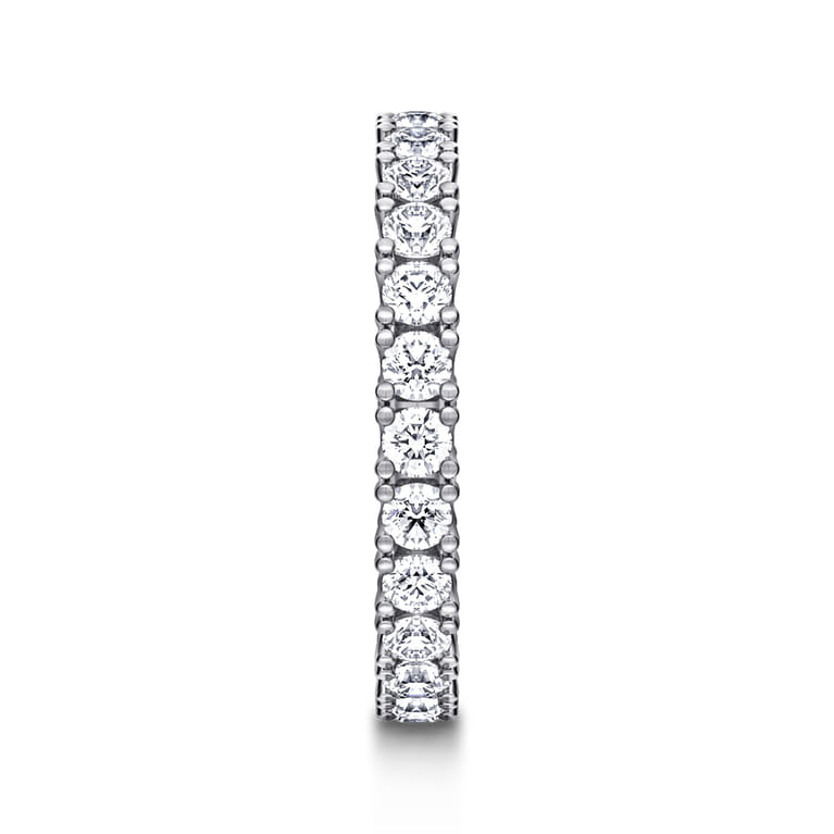 Eternity Band Wedding Ring in 14k White Gold with Round Natural Diamond at Gabriel & Co. - Shot 4