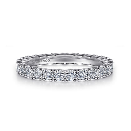 14K White Gold Prong Set Diamond Eternity Band