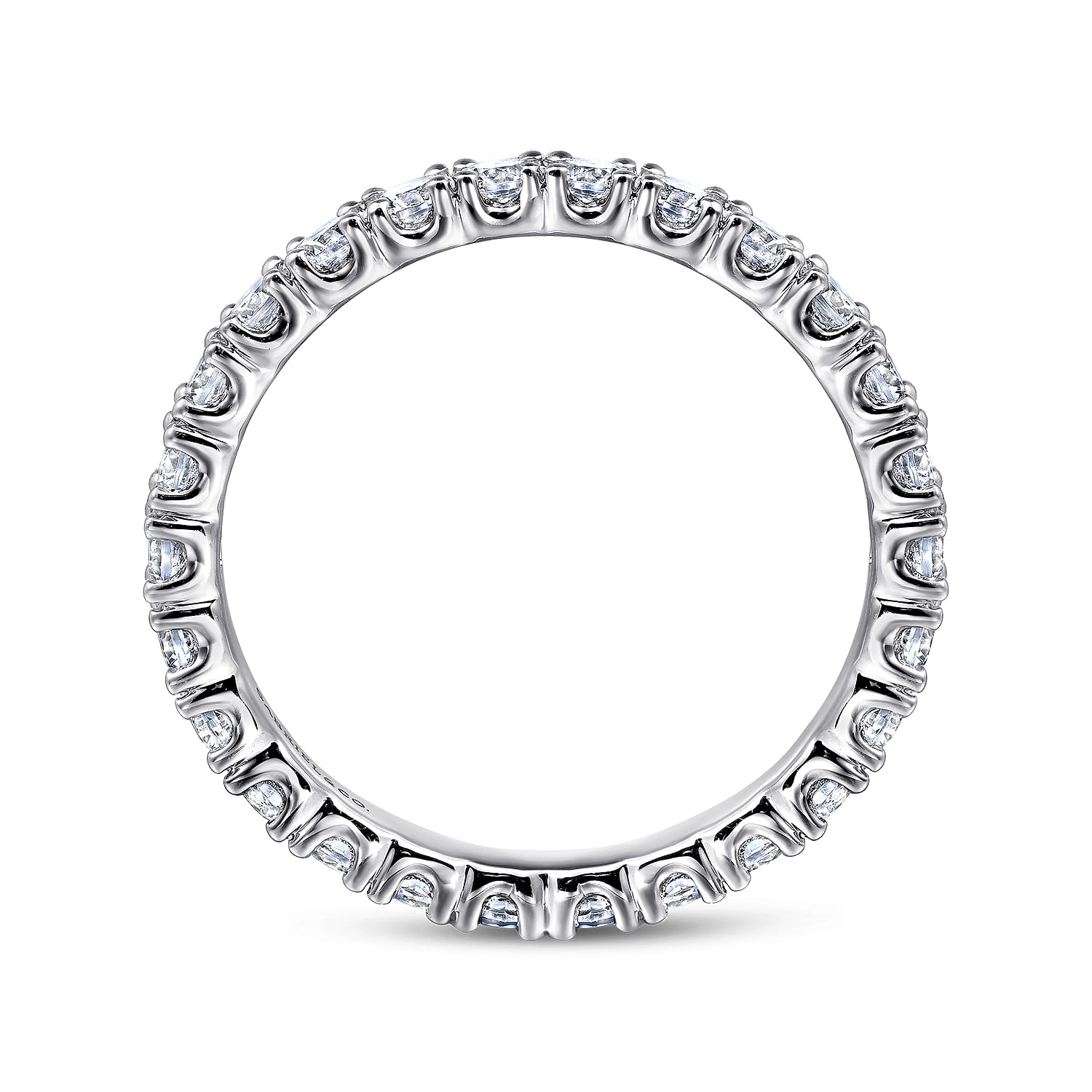 Eternity Band Wedding Ring in 14k White Gold with Round Natural Diamond at Gabriel & Co. - Shot 2