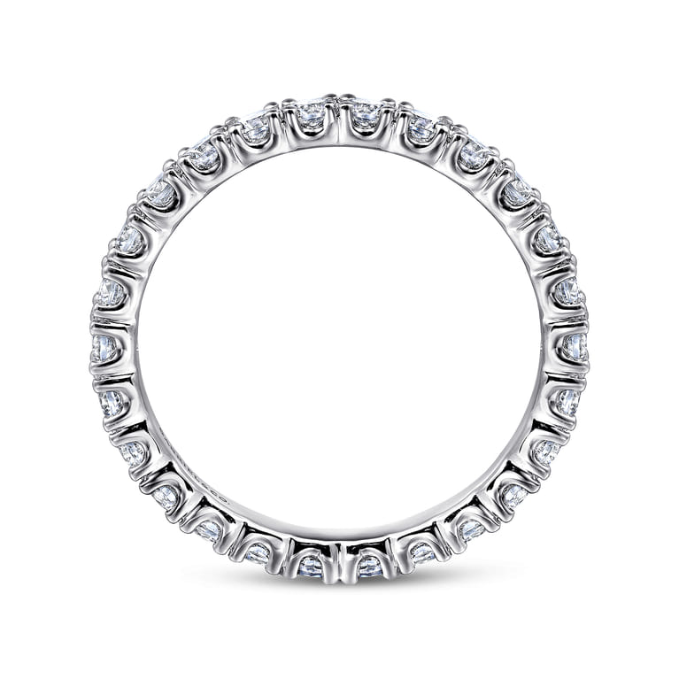 Eternity Band Wedding Ring in 14k White Gold with Round Natural Diamond at Gabriel & Co. - Shot 2
