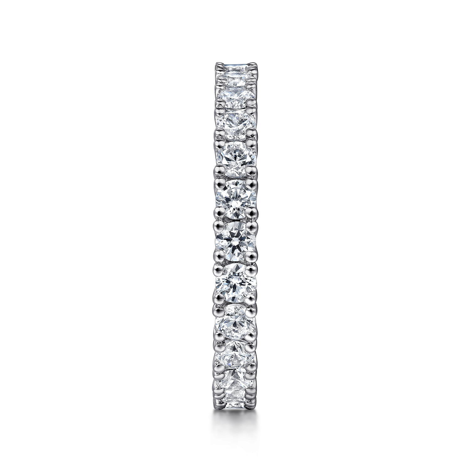 Eternity Band Wedding Ring in 14k White Gold with Round Natural Diamond at Gabriel & Co. - Shot 4