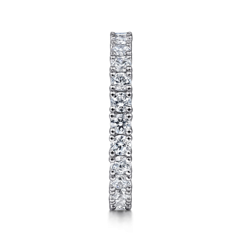Eternity Band Wedding Ring in 14k White Gold with Round Natural Diamond at Gabriel & Co. - Shot 4