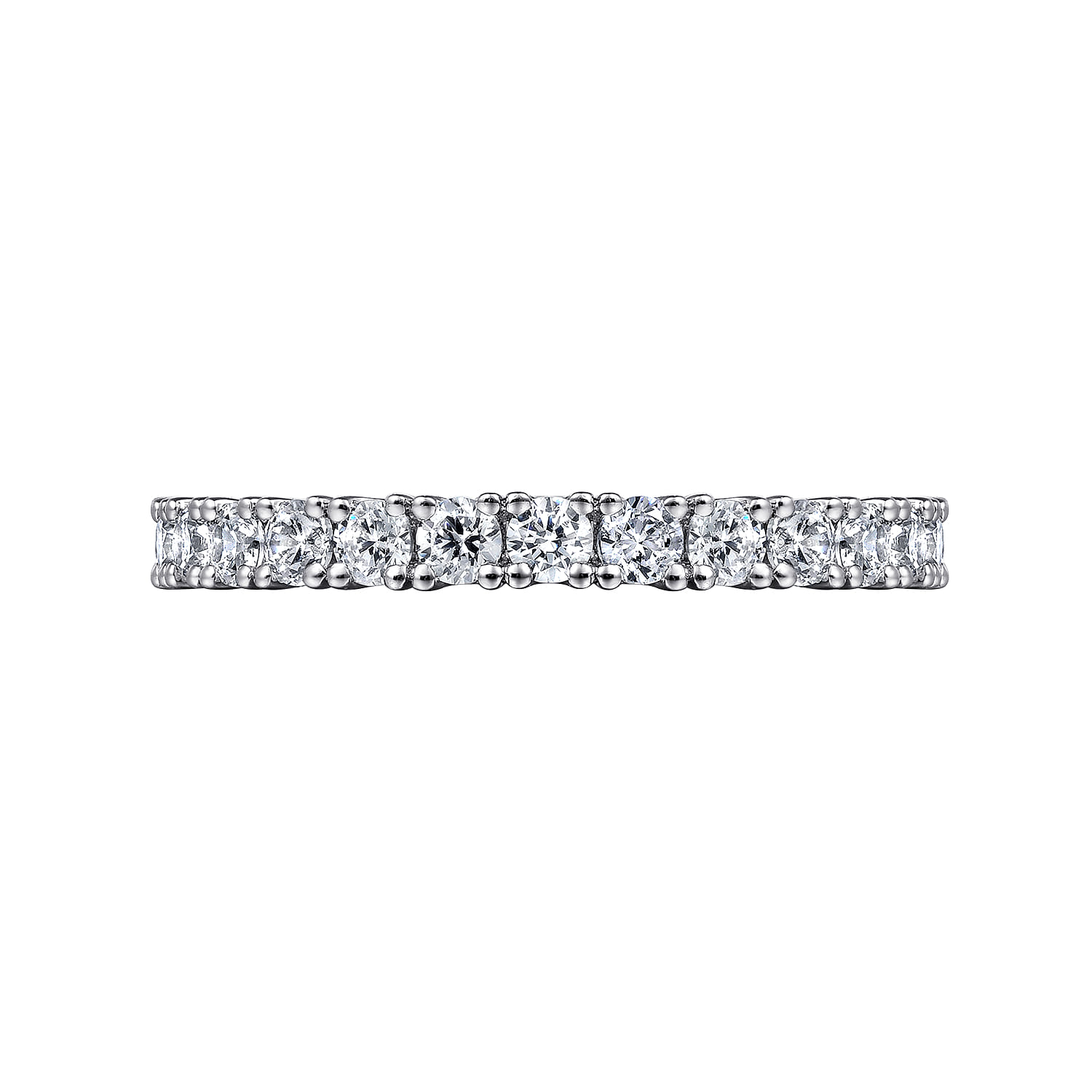 Eternity Band Wedding Ring in 14k White Gold with Round Natural Diamond at Gabriel & Co. - Shot 6