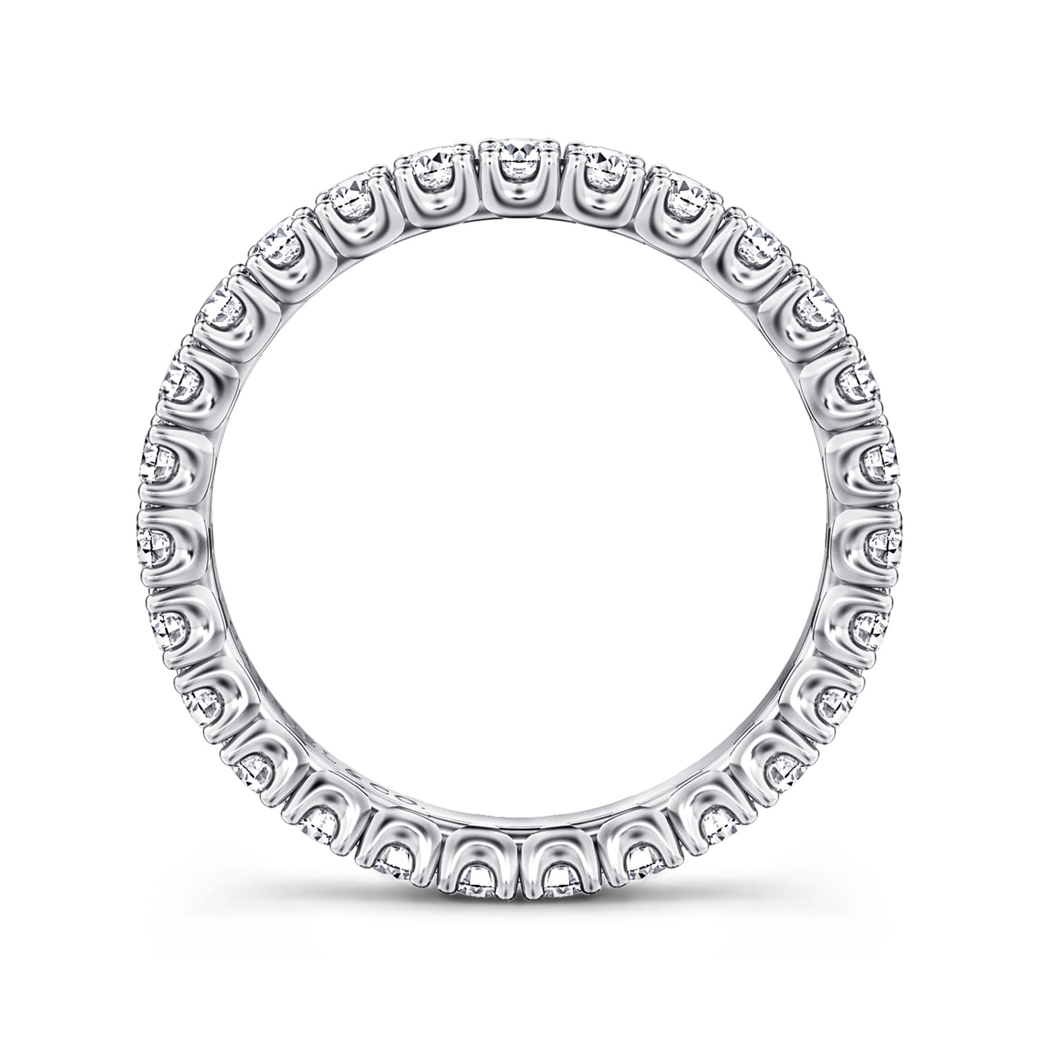 Eternity Band Wedding Ring in 14k White Gold with Round Natural Diamond at Gabriel & Co. - Shot 2