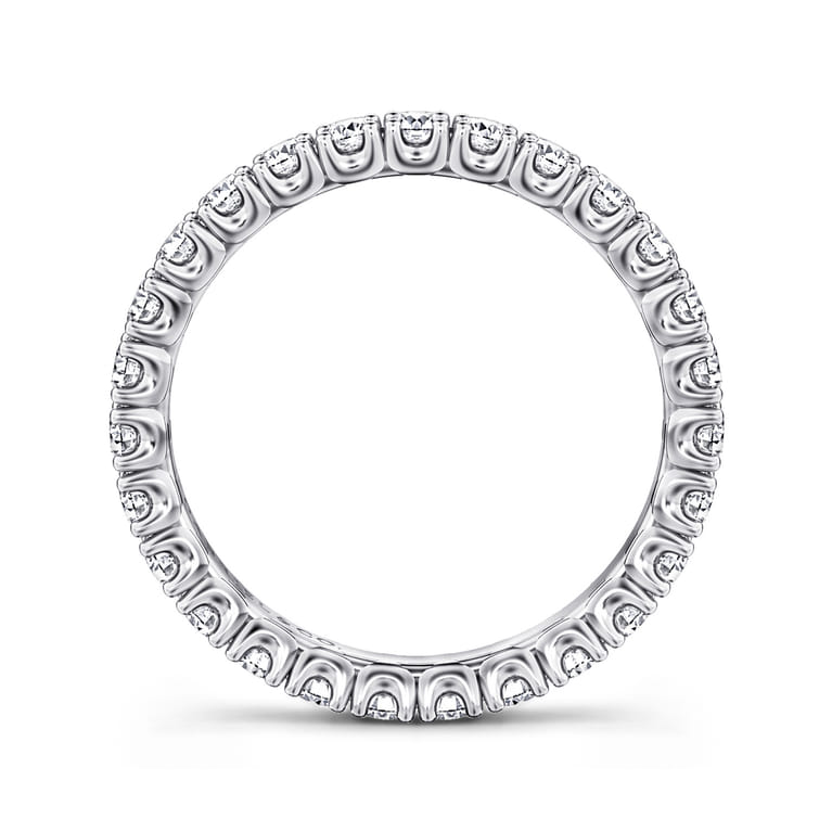 Eternity Band Wedding Ring in 14k White Gold with Round Natural Diamond at Gabriel & Co. - Shot 2