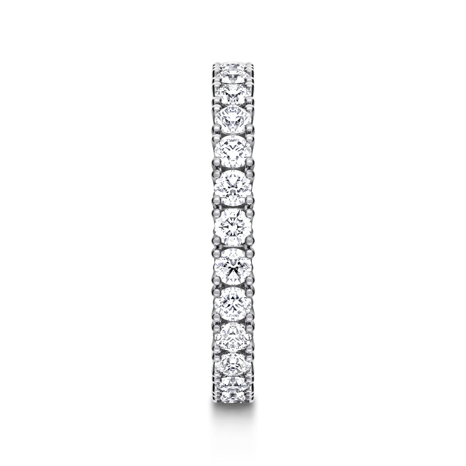 Eternity Band Wedding Ring in 14k White Gold with Round Natural Diamond at Gabriel & Co. - Shot 4