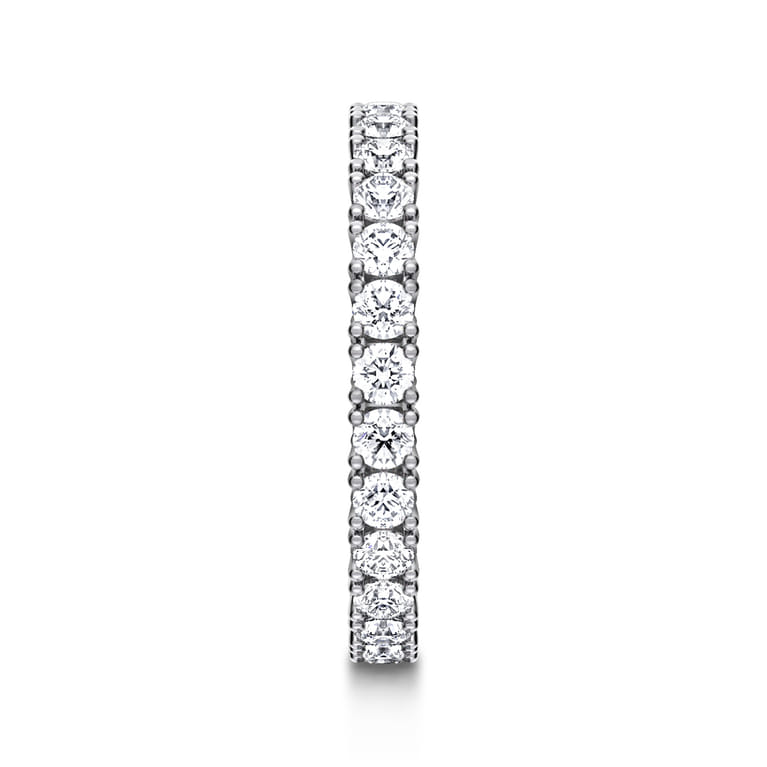Eternity Band Wedding Ring in 14k White Gold with Round Natural Diamond at Gabriel & Co. - Shot 4