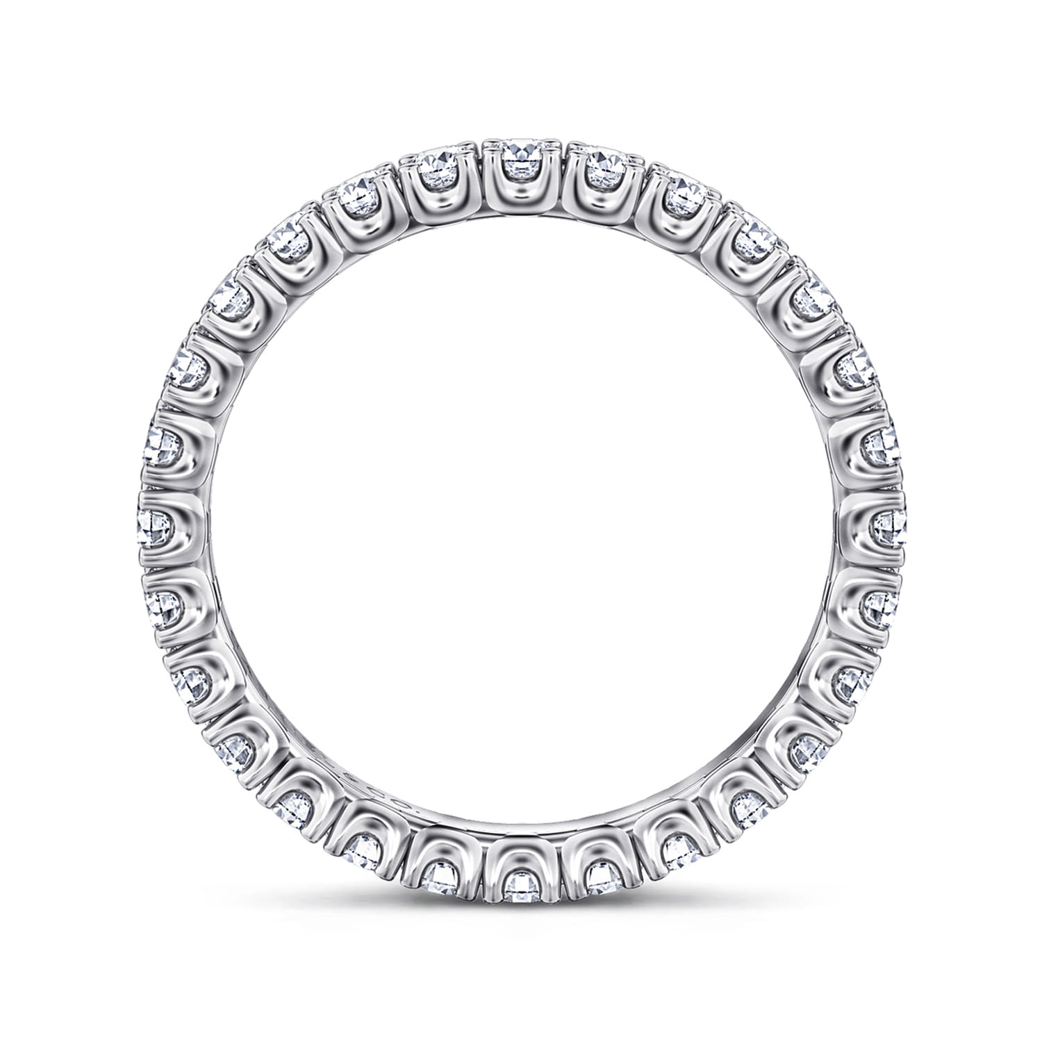 Eternity Band Wedding Ring in 14k White Gold with Round Natural Diamond at Gabriel & Co. - Shot 2