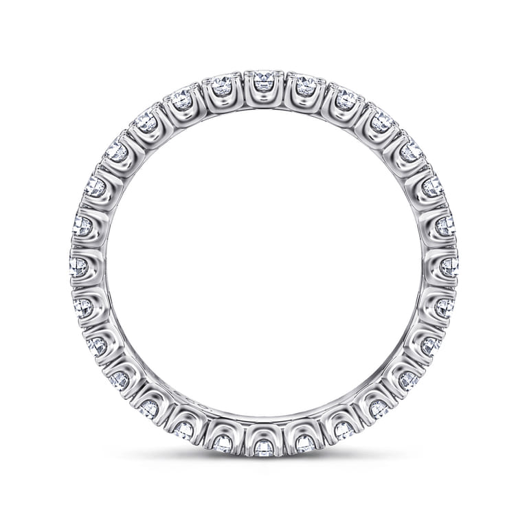 Eternity Band Wedding Ring in 14k White Gold with Round Natural Diamond at Gabriel & Co. - Shot 2