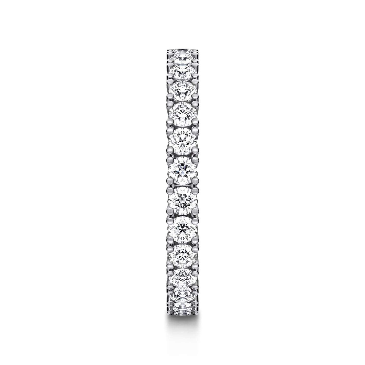 Eternity Band Wedding Ring in 14k White Gold with Round Natural Diamond at Gabriel & Co. - Shot 4