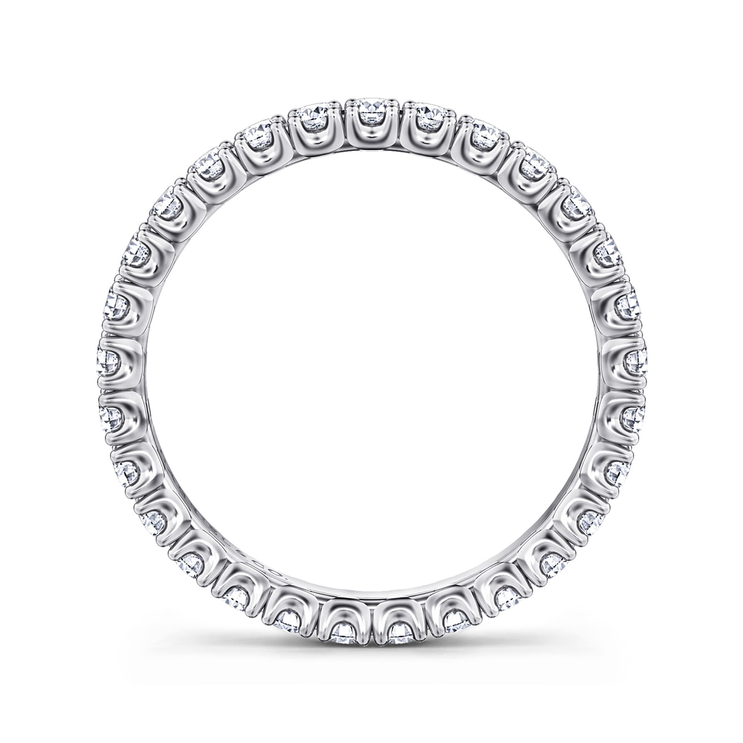 Eternity Band Wedding Ring in 14k White Gold with Round Natural Diamond at Gabriel & Co. - Shot 2